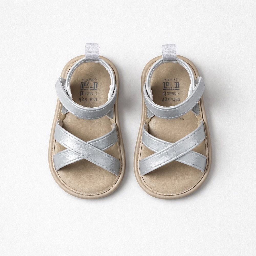 GAP Silver and Tan Kids Sandals